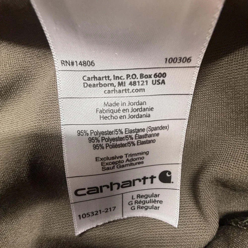 Carhartt Fitted Leggings Womens Large Green Ankle Pocket‎ Stretch Workwear Pants